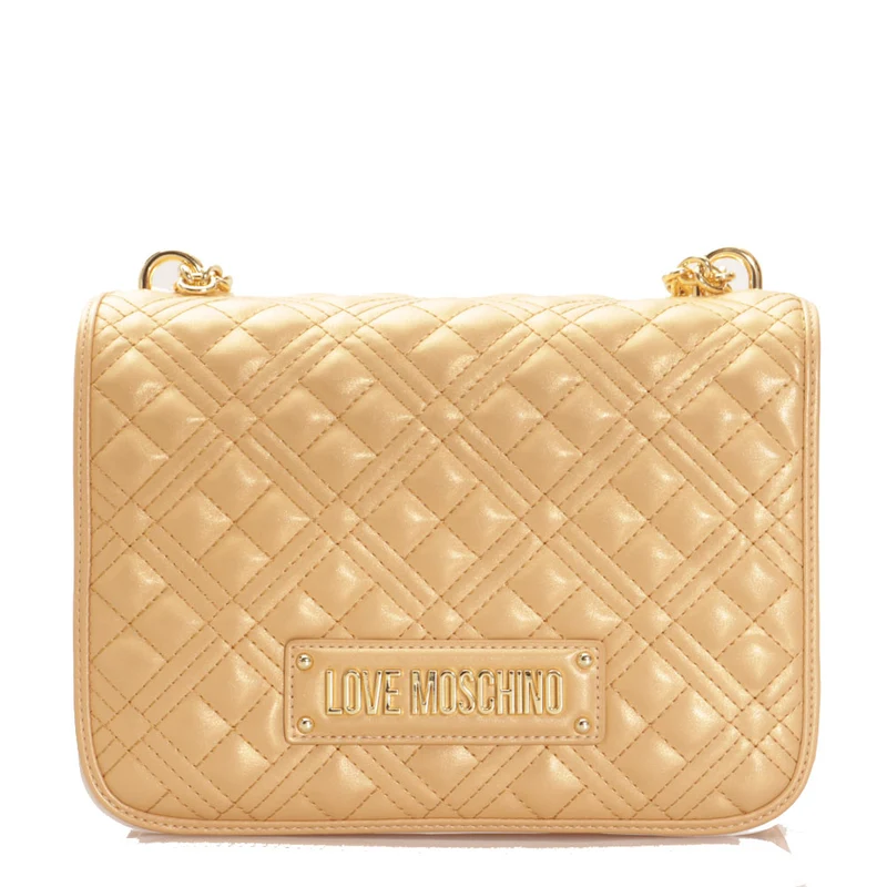 Borsa Donna a Spalla e Tracolla LOVE MOSCHINO linea Quilted Oro Laminato