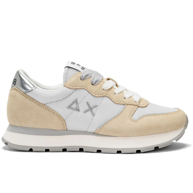 Scarpe Donna Sun68 Sneakers Ally Gold Silver Colore Bianco Panna - Z34202