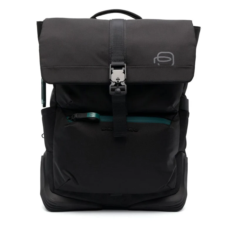 Zaino PIQUADRO Roll Top con porta Pc 15" in Tessuto Riciclato colore Nero - CA6144C2O