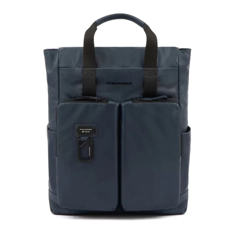 Zaino Due Manici PIQUADRO con Porta Computer 15" in Pelle Blu Linea Harper - CA6108AP