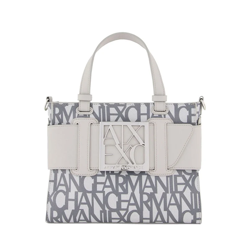 Borsa Donna a Mano con Tracolla ARMANI EXCHANGE colore Off White - Grey Misura Piccola