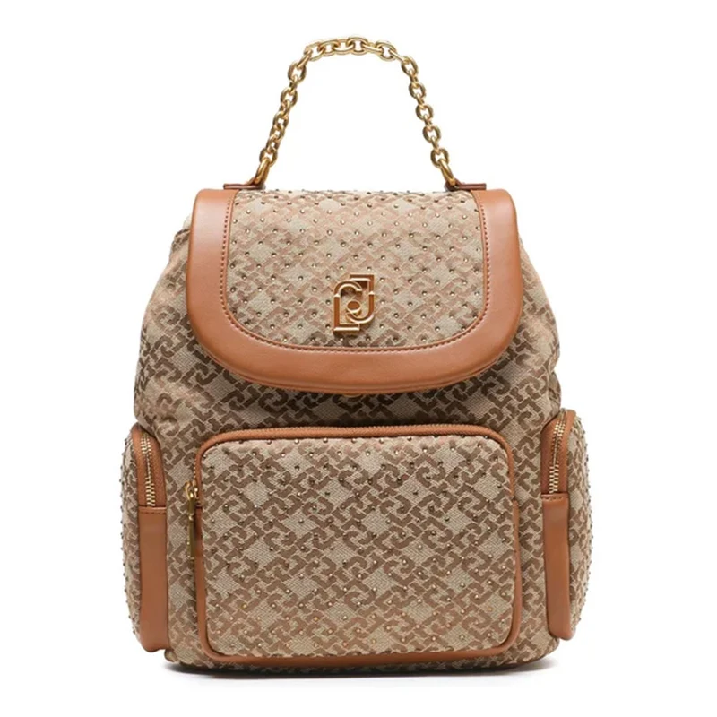 Zaino Donna LIU JO in Tessuto Jacquard color Cammello