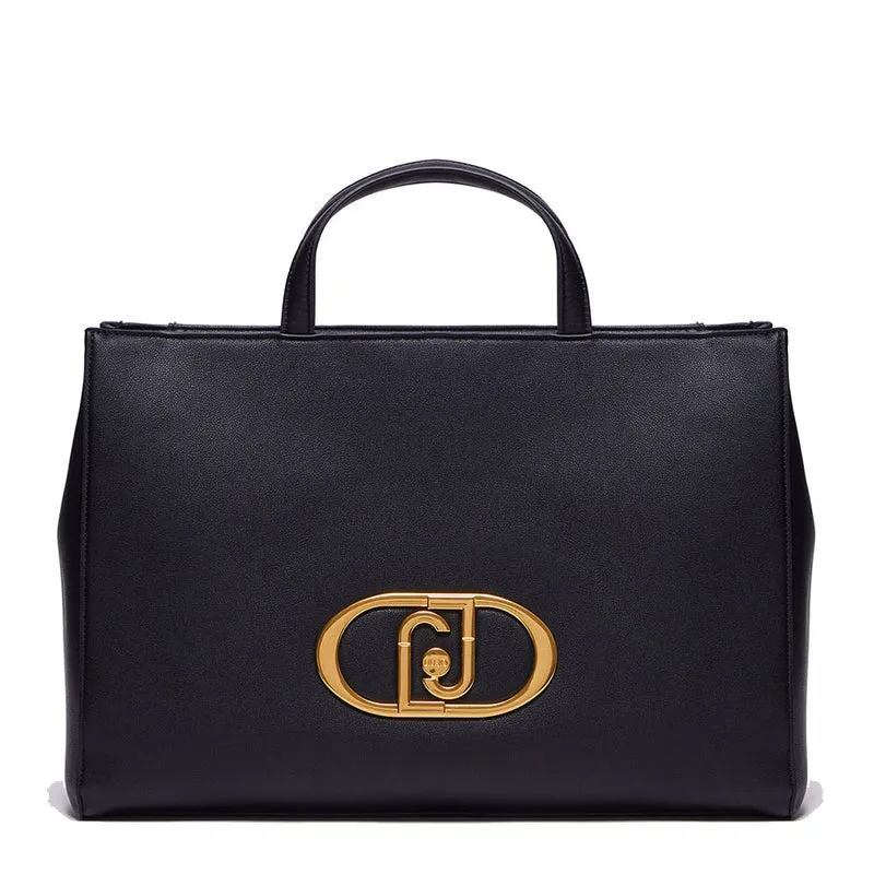 Borsa Donna a Mano LIU JO Better Ecosostenibile Effetto Bottalato Nero