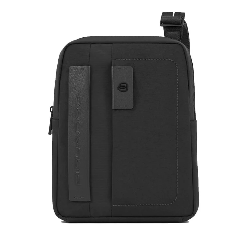 Borsello Uomo PIQUADRO in Tessuto Riciclato Nero Linea P16S2 - CA1816P16S2