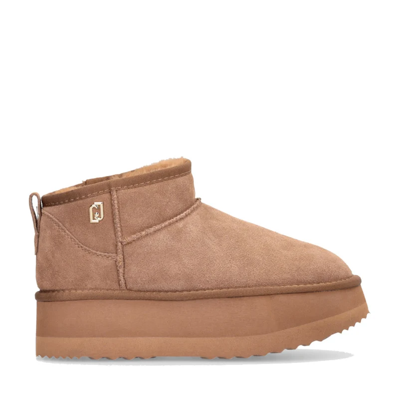Stivaletti Donna Platform LIU JO Jane 01 Imbottiti in Suede color Cognac
