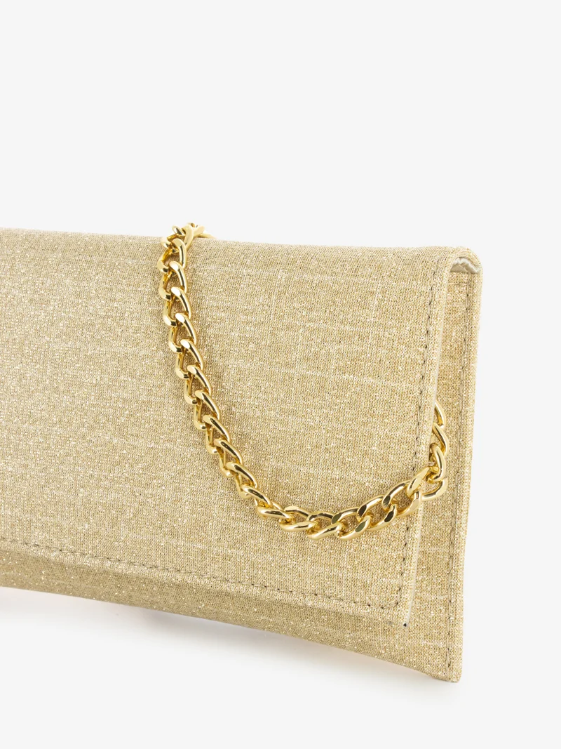 Pochette in mesh glitter platino