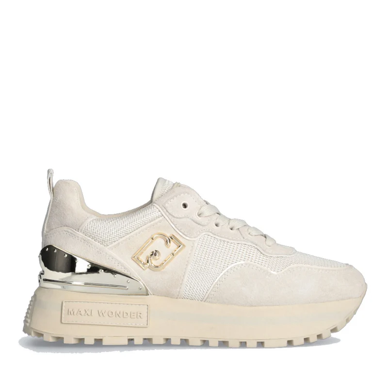 Scarpe Donna LIU JO Maxi Wonder 52 Sneakers Platform in Suede e Mesh Bianco