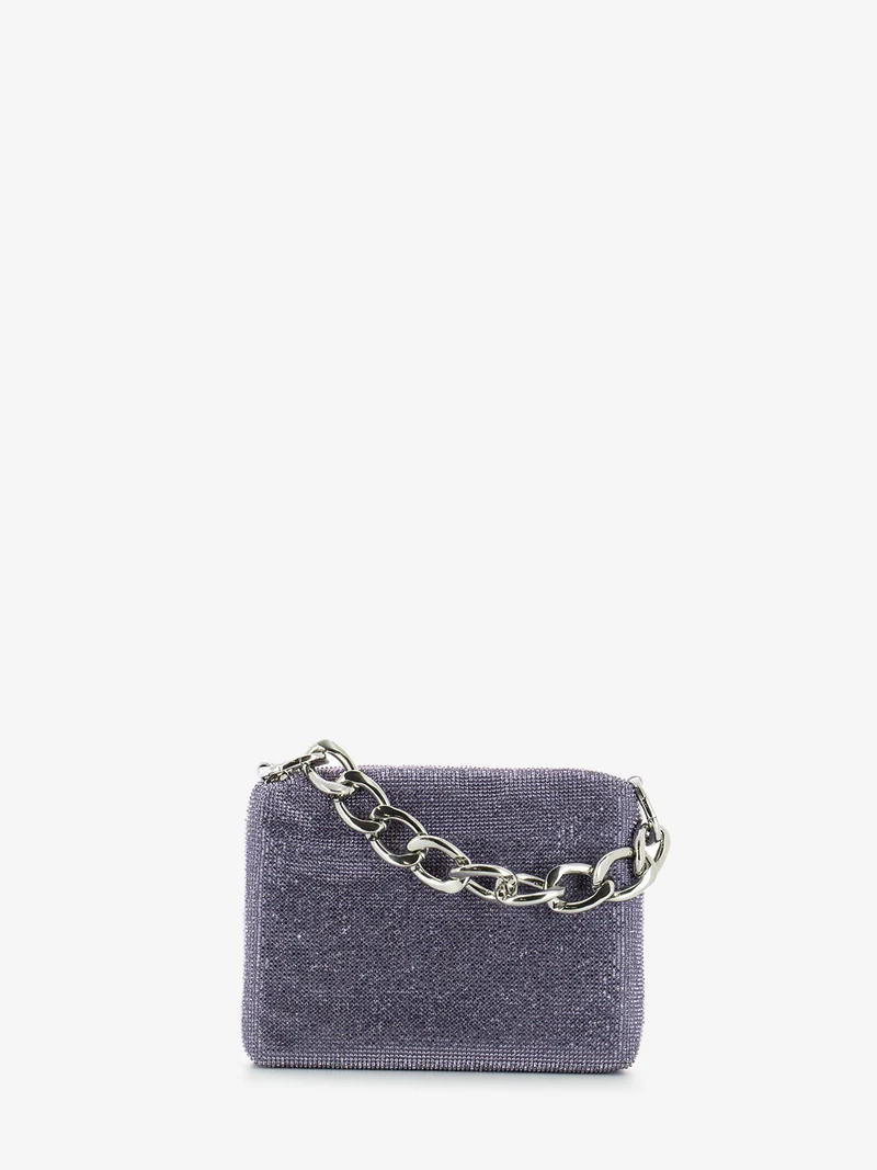 Borsa maxichain strass mineral violet crystal