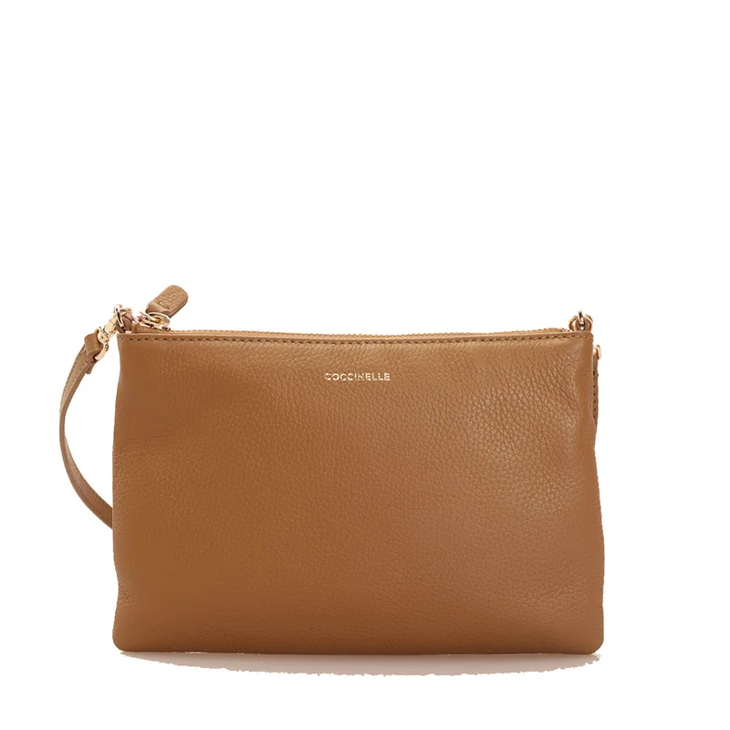 Borsa Donna a Tracolla COCCINELLE in Pelle Nocciola Linea Best Small
