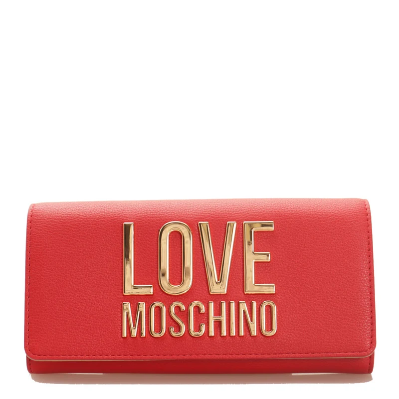 Portafoglio Donna Medio con Bottone LOVE MOSCHINO linea Gold Metal Logo Rosso
