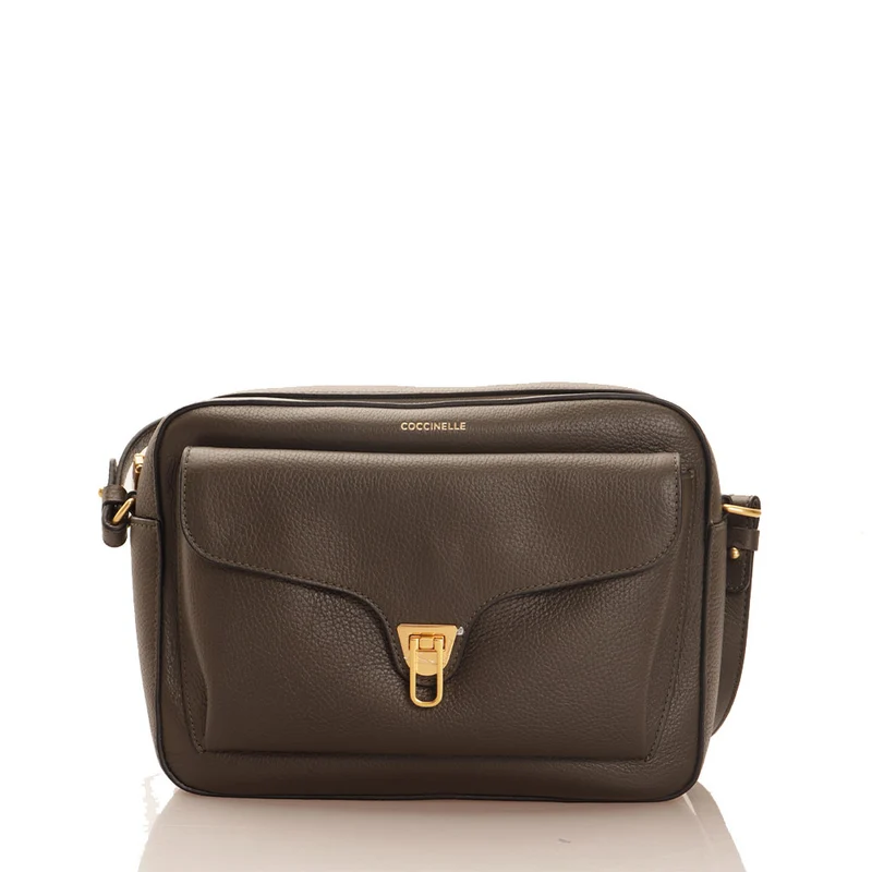 Borsa Donna a Tracolla Chiusa con Zip COCCINELLE in Pelle linea Beat Soft Medium colore Bark