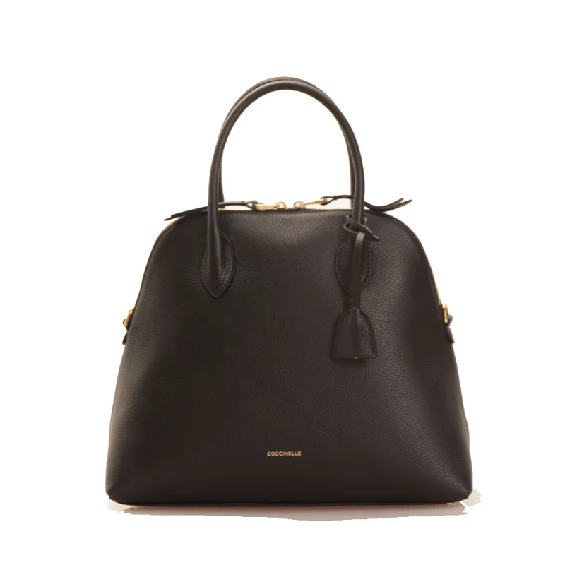 Borsa Donna a Mano con Tracolla COCCINELLE in Pelle Nera linea Gladys Misura Grande