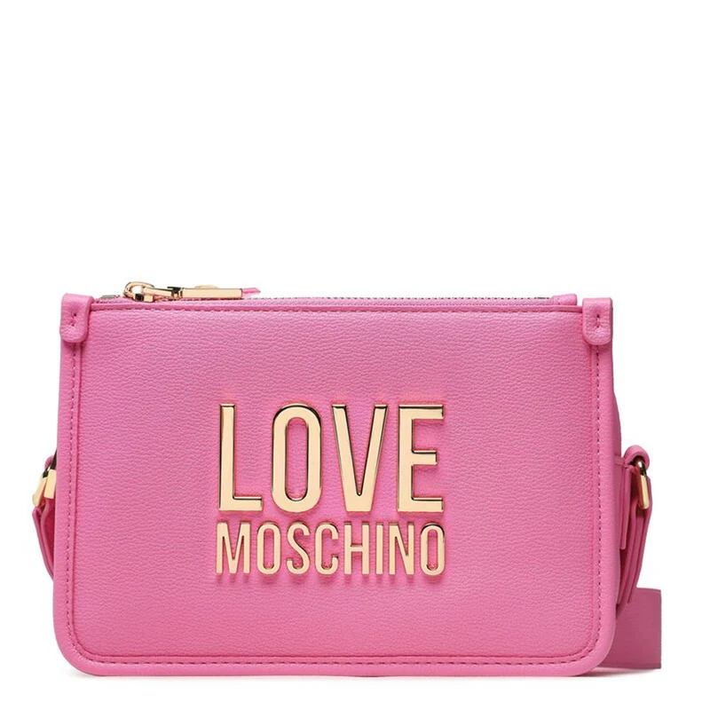 Borsa Donna a Tracolla LOVE MOSCHINO linea Gold Metal Logo colore Rosa JC4111