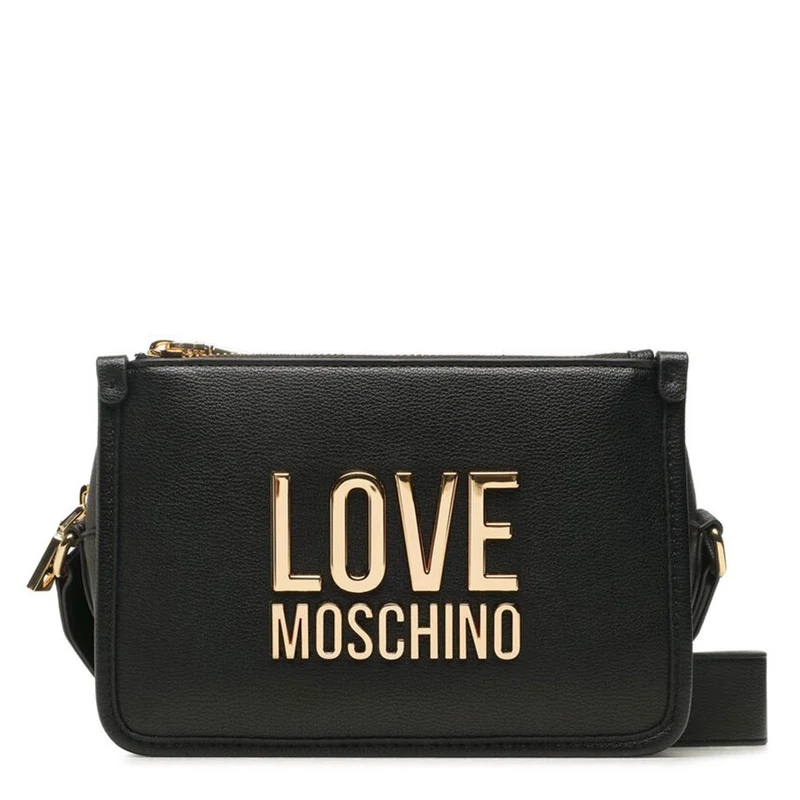 Borsa Donna a Tracolla LOVE MOSCHINO linea Gold Metal Logo colore Nero JC4111