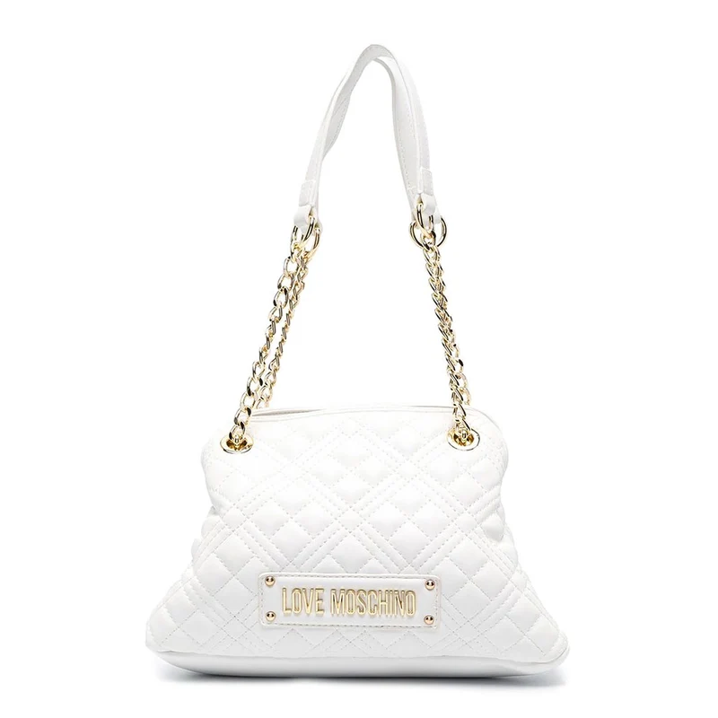 Borsa Donna Piccola a Spalla LOVE MOSCHINO linea Shiny Quilted colore Off White JC4014