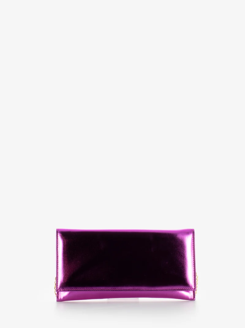 Pochette con catena metal fuxia