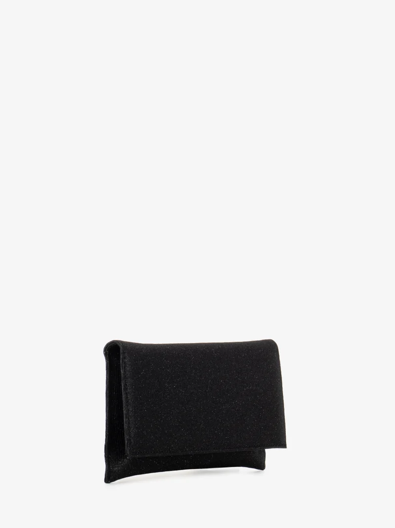 Pochette in mesh glitter nero