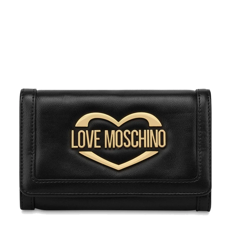 Portafoglio Donna con Bottone LOVE MOSCHINO linea Metal Logo Nero JC5624