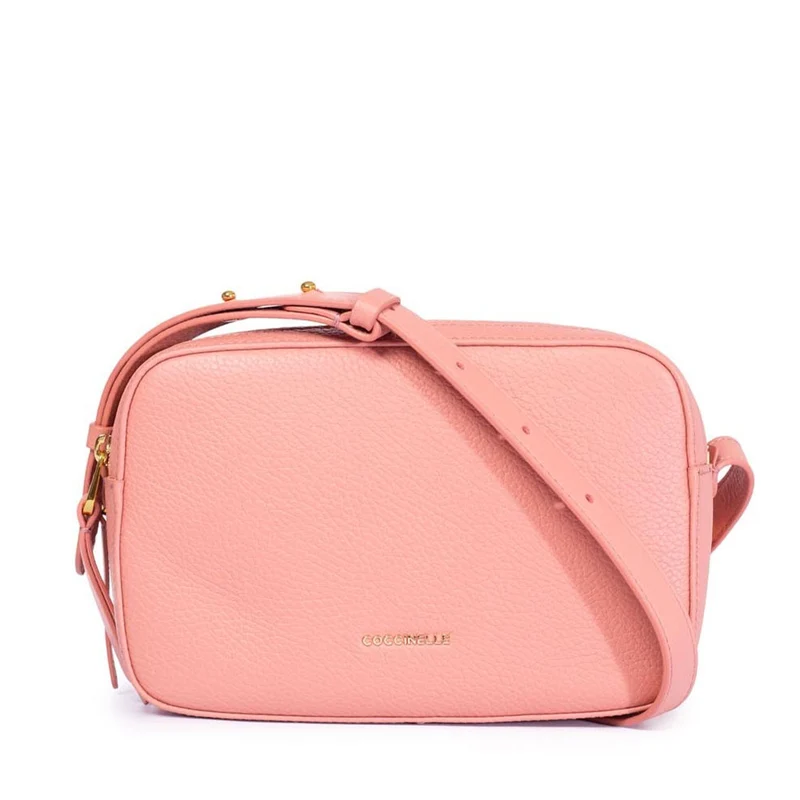 Borsa Donna a Tracolla Piccola COCCINELLE linea Lea in Pelle Colore Camelia