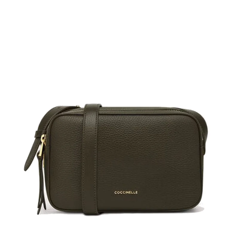 Borsa Donna a Tracolla Piccola COCCINELLE linea Lea in Pelle Colore Bark