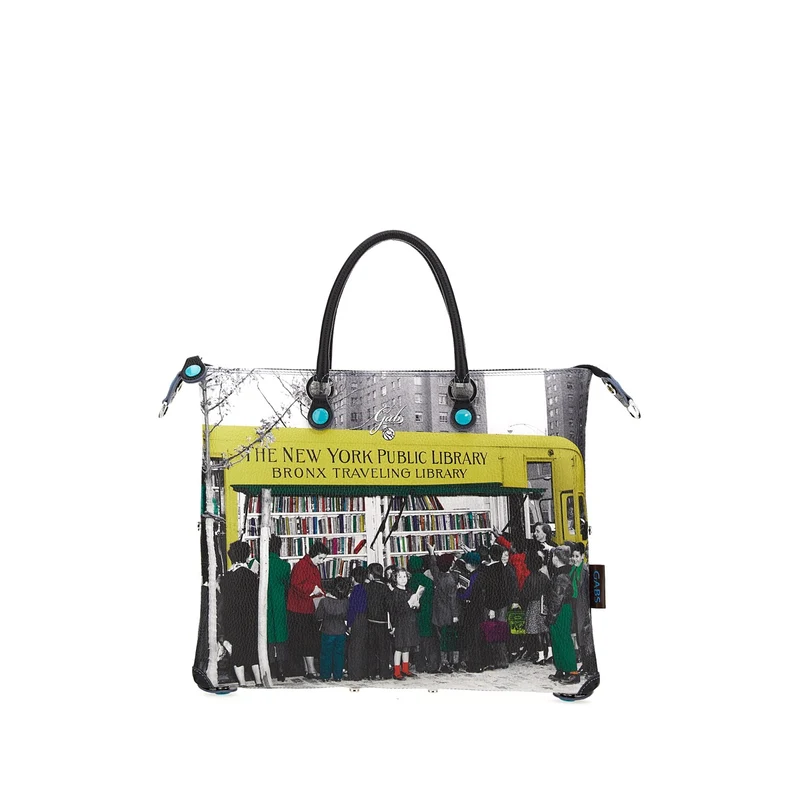 Borsa Donna a Mano con Tracolla GABS G3 PLUS Trasformabile in Pelle stampa Book Mobile Medium