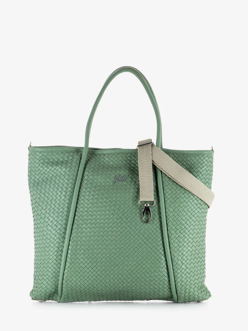 Lydia L intreccio shiny silver tea verde
