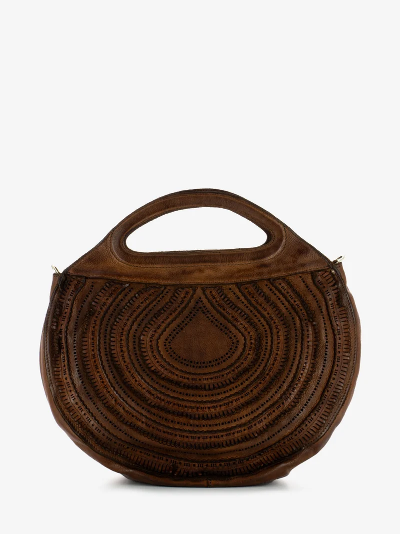 Borsa a mano laser Edera cognac