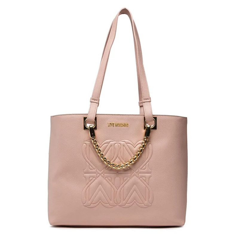 Borsa Donna Shopping LOVE MOSCHINO linea Heart Logo color Cipria