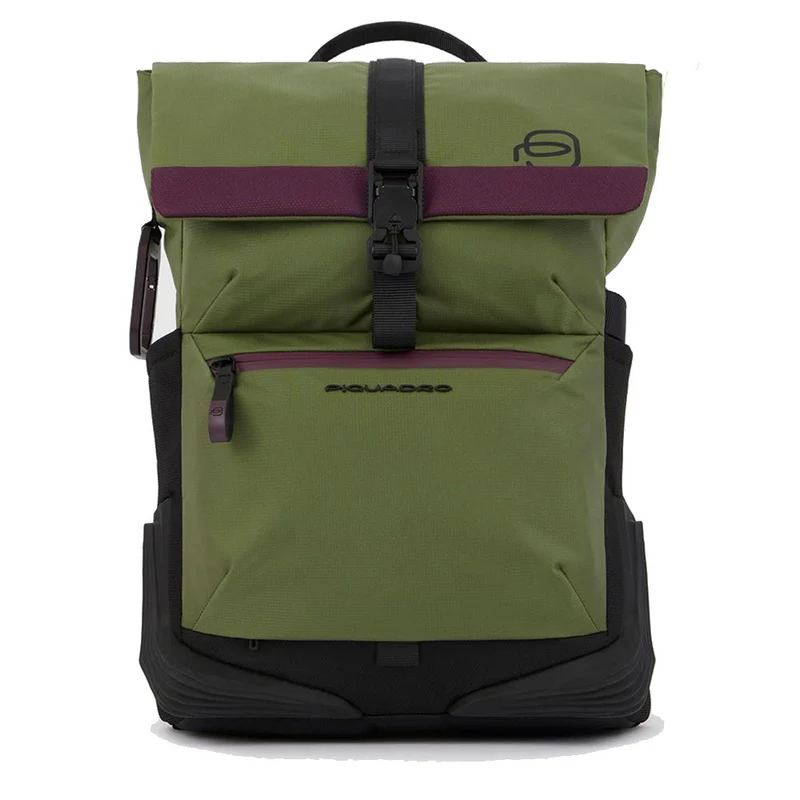 Zaino da Bici PIQUADRO in Tessuto Riciclato con Porta Computer 15,6" Linea Corner 2.0 Colore Verde - CA6144C2O