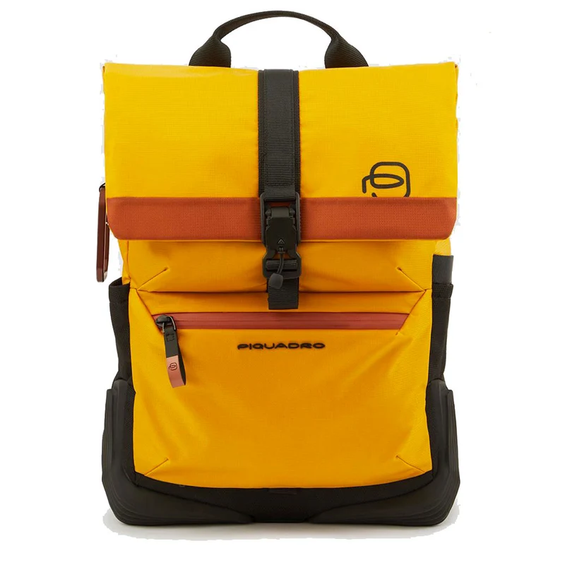Zaino da Bici PIQUADRO in Tessuto Riciclato con Porta Computer 15,6" Linea Corner 2.0 Colore Giallo - CA6144C2O