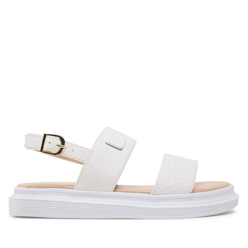 Scarpe Donna LIU JO Sandali Marty 522 Bianco con Logo Monogram