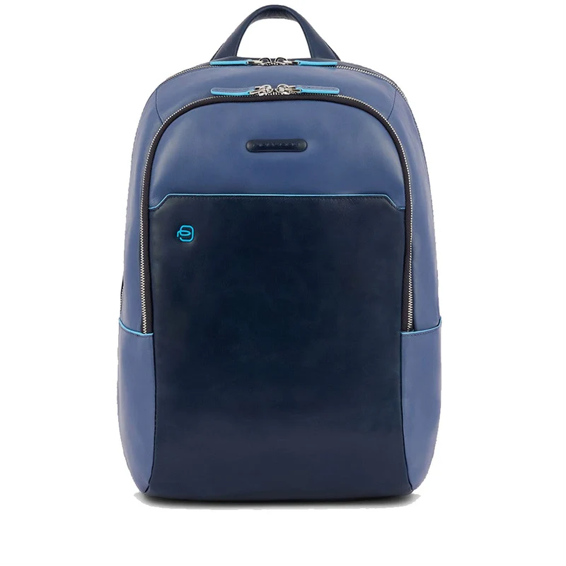 PIQUADRO Zaino Porta Pc 14" Linea Blue Square in Pelle Colore Blu - Blu - CA3214B2