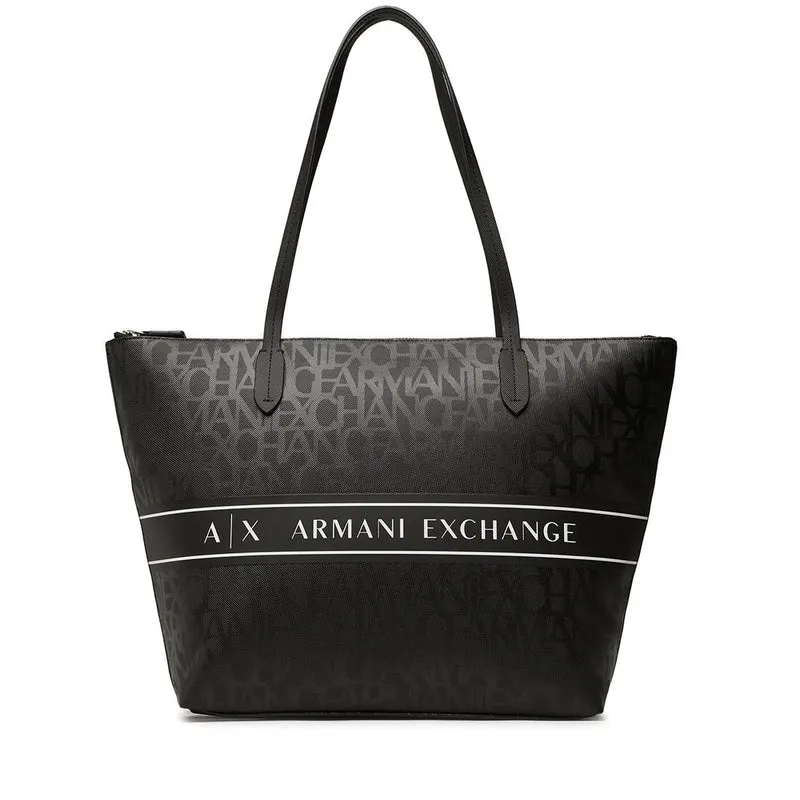 Borsa Donna Shopping a Spalla ARMANI EXCHANGE Con Logo Frontale Colore Nero