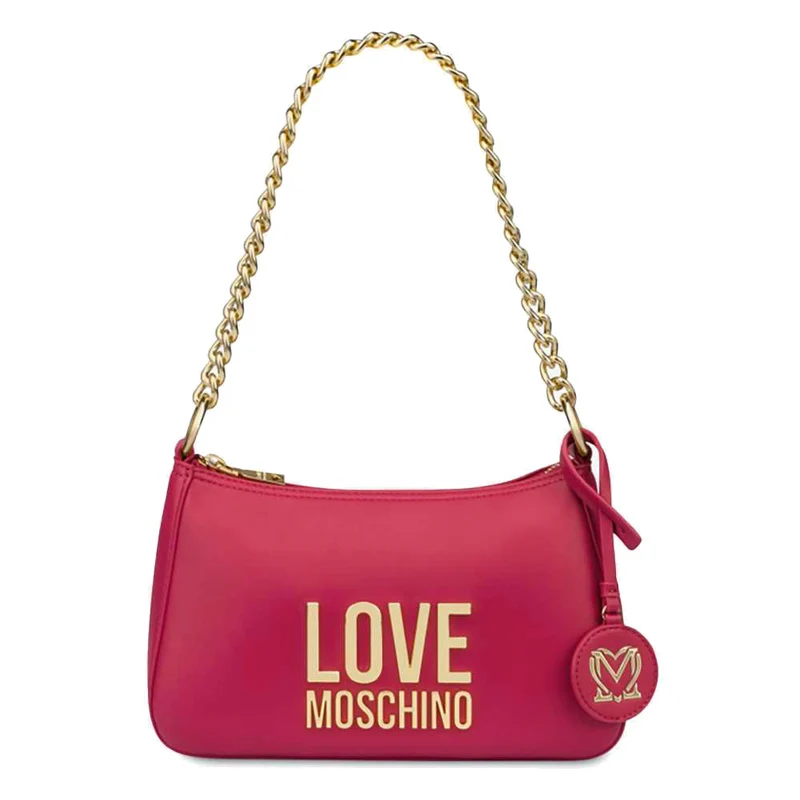 Borsa Donna Hobo Piccola LOVE MOSCHINO linea Gold Metal Logo Fuxia