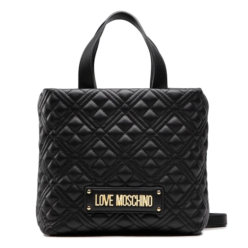 Borsa Donna a Mano con Tracolla LOVE MOSCHINO linea Shiny Quilted colore Nero JC4312