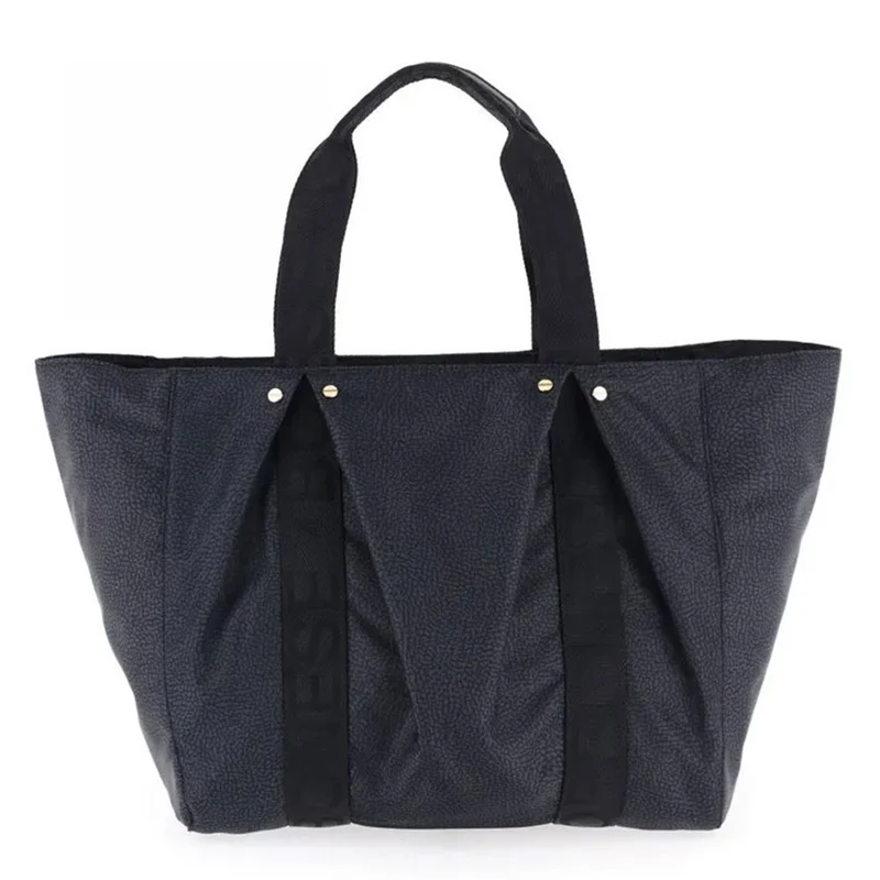 Borsa Donna Shopping BORBONESE linea Cloudette Large in Tessuto Jet Op colore Nero