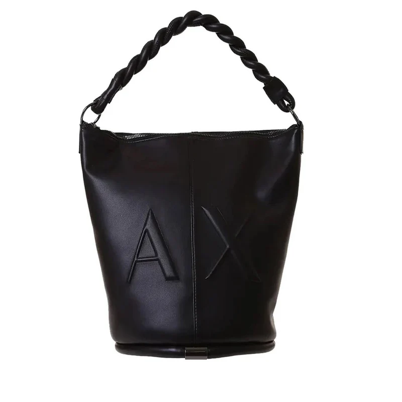 Borsa Donna a Secchiello Armani Exchange Con Manico Intrecciato Colore Nero