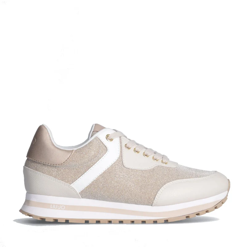 Scarpe Donna LIU JO Sneakers Wonder 501 in Mesh e Lurex colore Milk