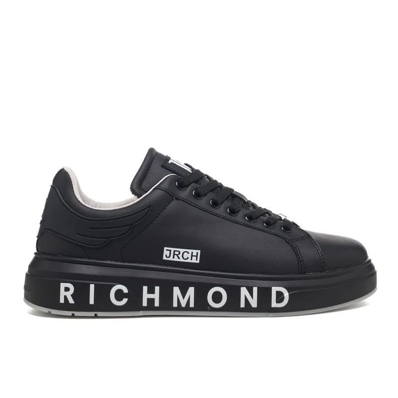 Scarpe Donna JOHN RICHMOND Sneakers in Pelle Nera con Logo Laterale