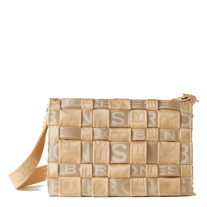 Borsa Donna a Tracolla Small BORBONESE linea Strapcycle colore Butter e Green Cactus
