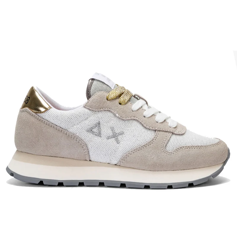 Scarpe Donna Sun68 Sneakers Ally Glitter Textile Colore Bianco