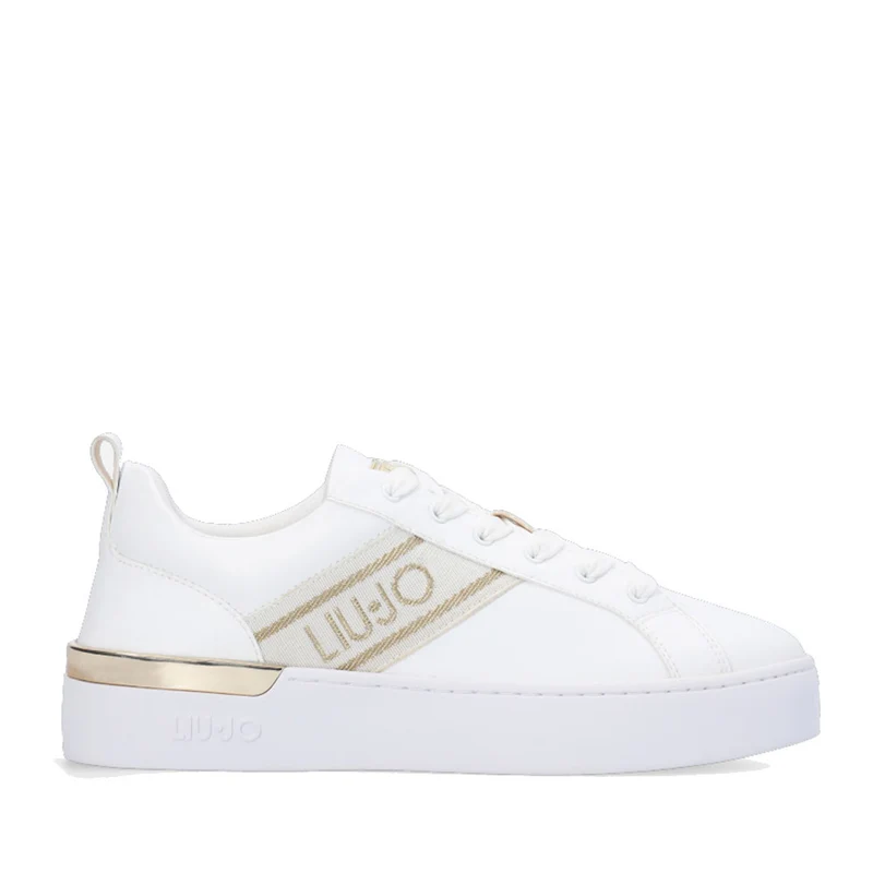 Scarpe Donna LIU JO Sneakers Silvia 86 Bianche con Logo Jacquard