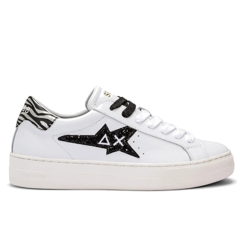Scarpe Donna Sun68 Sneakers Betty Colore Bianco - Nero - Z42220
