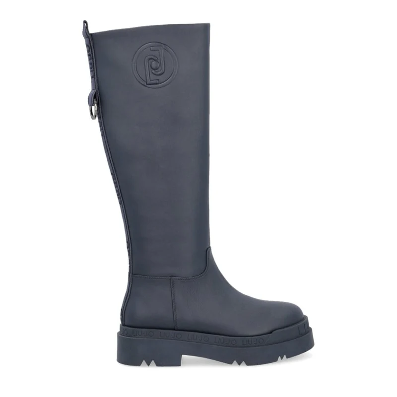 Scarpe Donna LIU JO Stivale Alto Platform Love 26 Blu con Maxi Logo