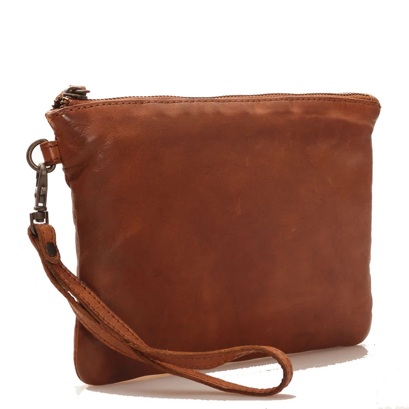 Pochette da Polso GIANNI CONTI linea Vintage in Pelle color Cognac