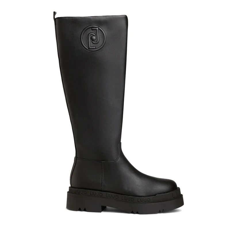 Scarpe Donna LIU JO Stivale Alto Platform Love 26 Nero con Maxi Logo