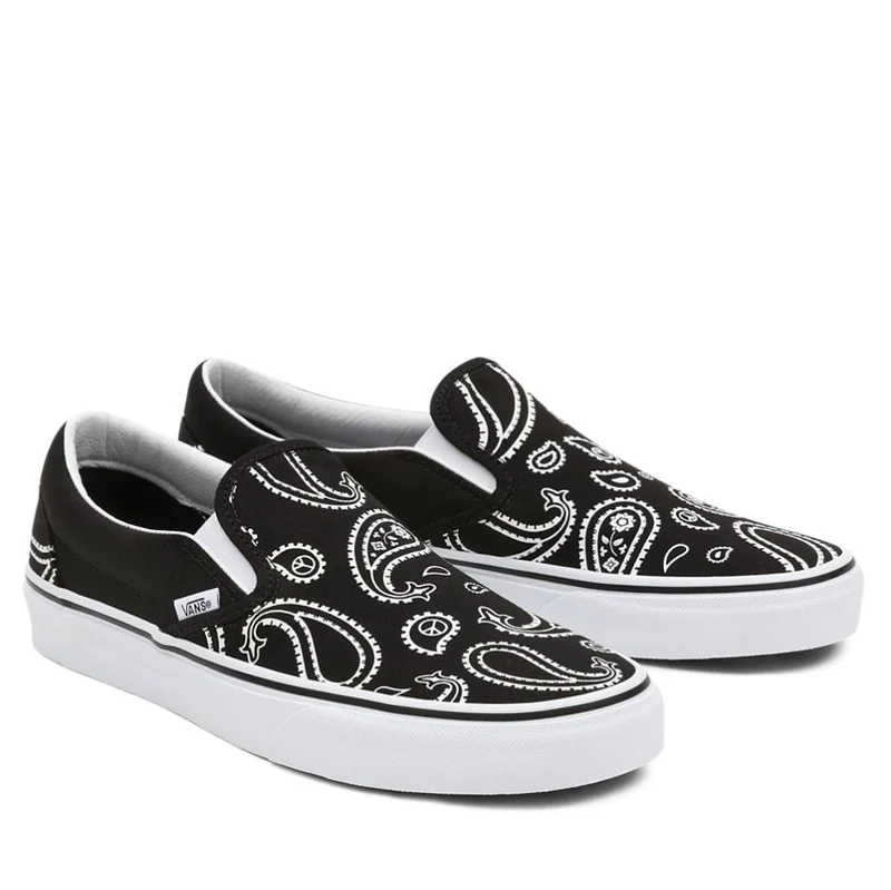 Scarpe Unisex VANS Sneakers Classic Slip-On Peace Paisley colore Black e Pewter