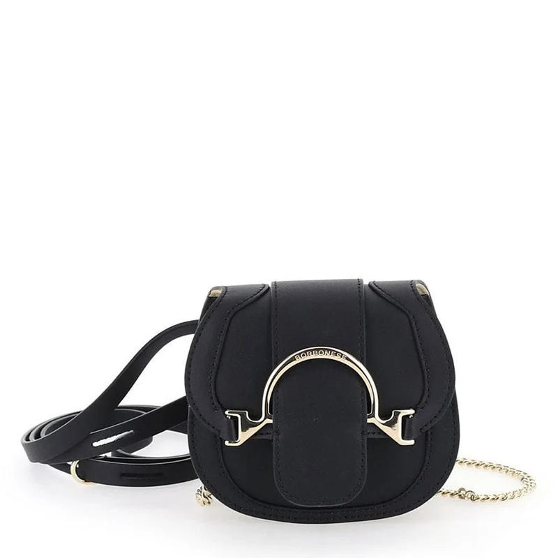 Marsupio Donna con Tracolla BORBONESE linea 110 Micro in Pelle colore Nero