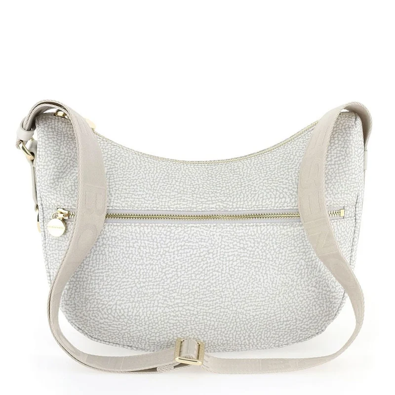 Borsa Donna a Tracolla Luna Bag Small BORBONESE in Tessuto linea Jet Op Color Ghiaccio