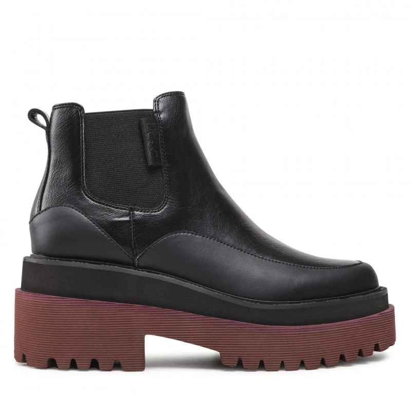Scarpe Donna LIU JO Stivaletti Neri con Plateau e Suola Wine